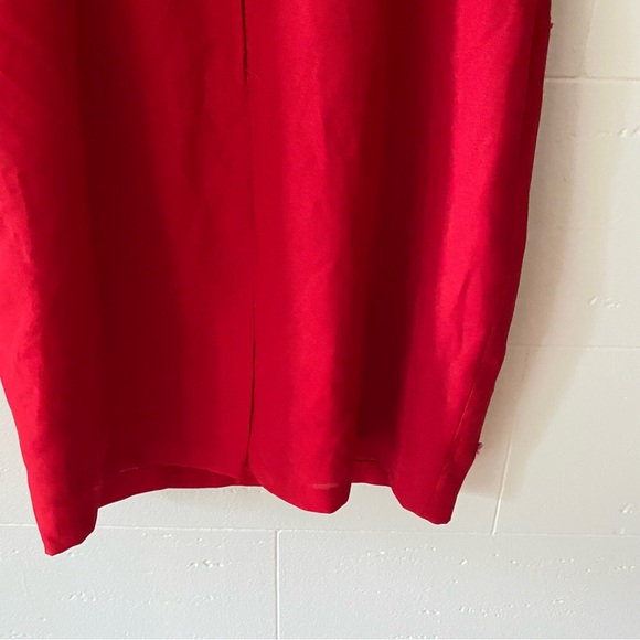 Vintage Red Dress with Flower Appliqués - Picture 12 of 13